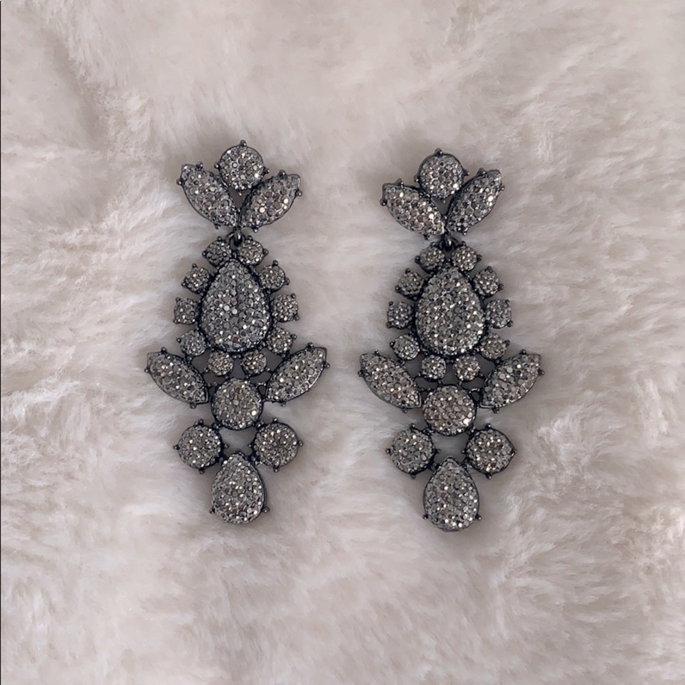 Silver Metallic Statement Earrings